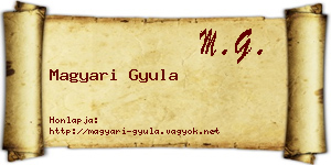 Magyari Gyula névjegykártya
